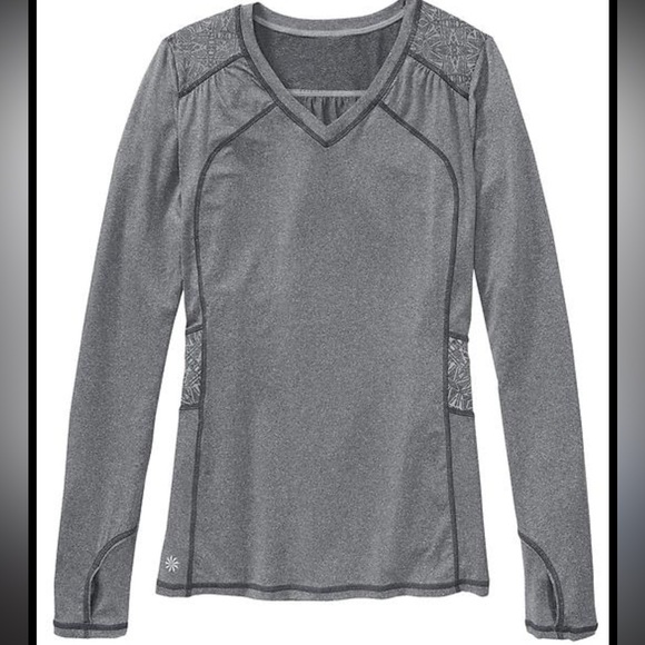 Athleta Northern Lights Flint Gray Heather Reflective Women's Top - Picture 1 of 6